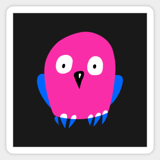 Cartoon Pink Owl Sticker